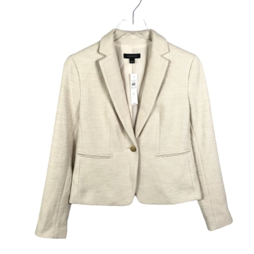 Ann Taylor Womens Blazer Size 2 Ivory Cream Lined